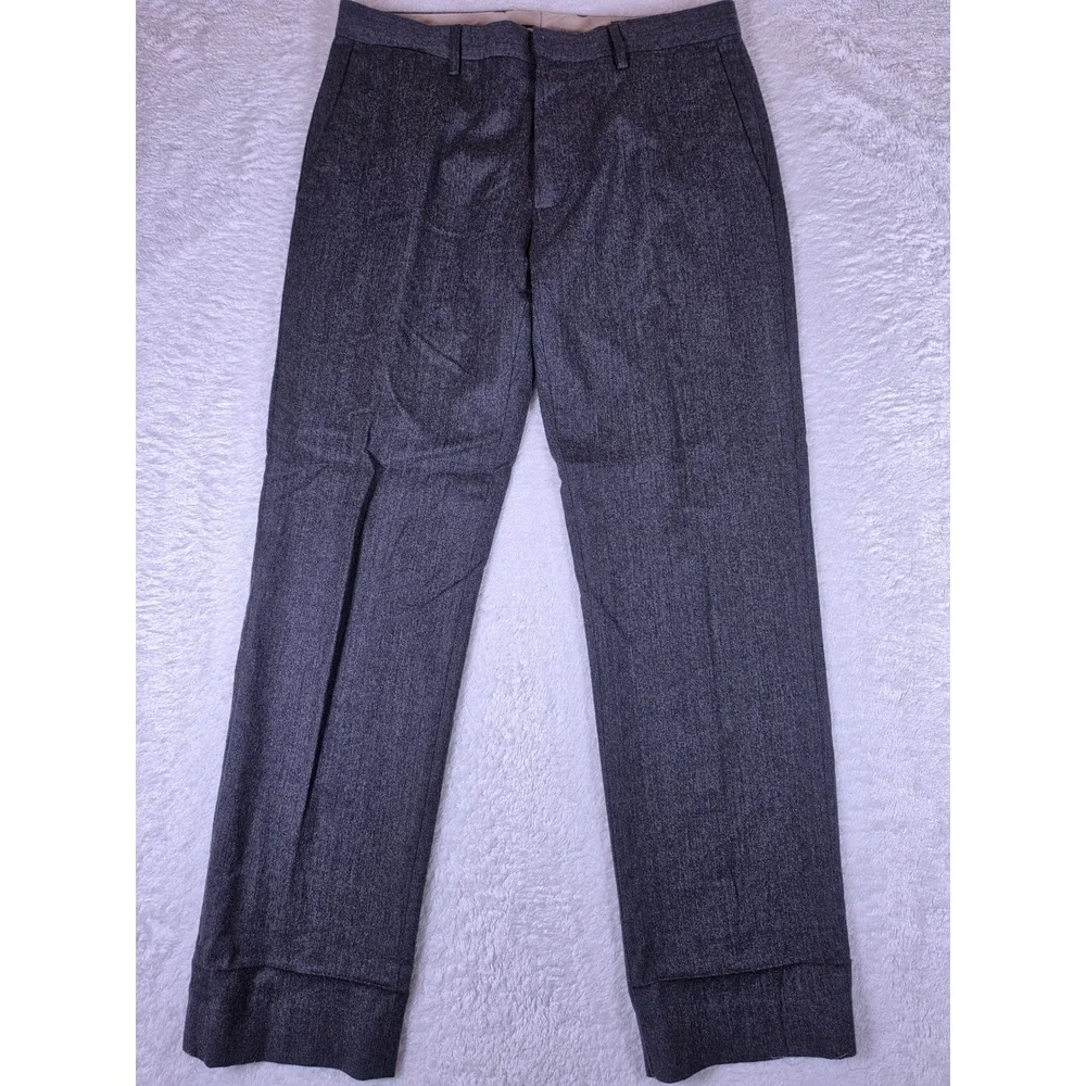 Banana Republic Tailored Slim Fit Mens 32/32 Grey Wool Flannel Dress Pants